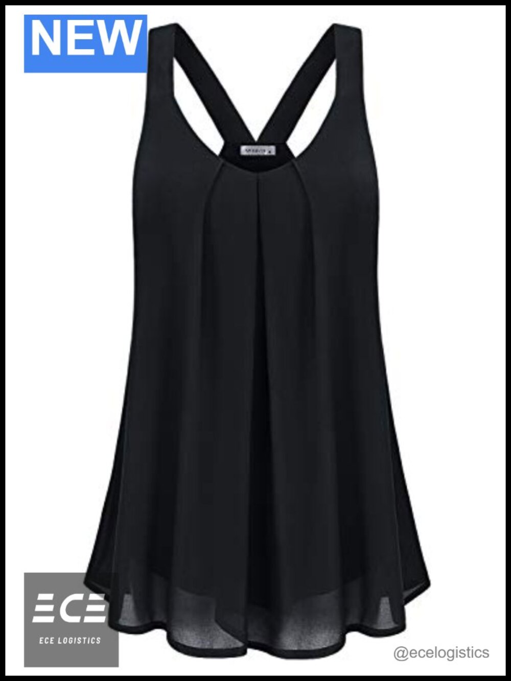 Womens Chiffon Tank Top V-Neck Y Back Flowy Casual Summer Dressy